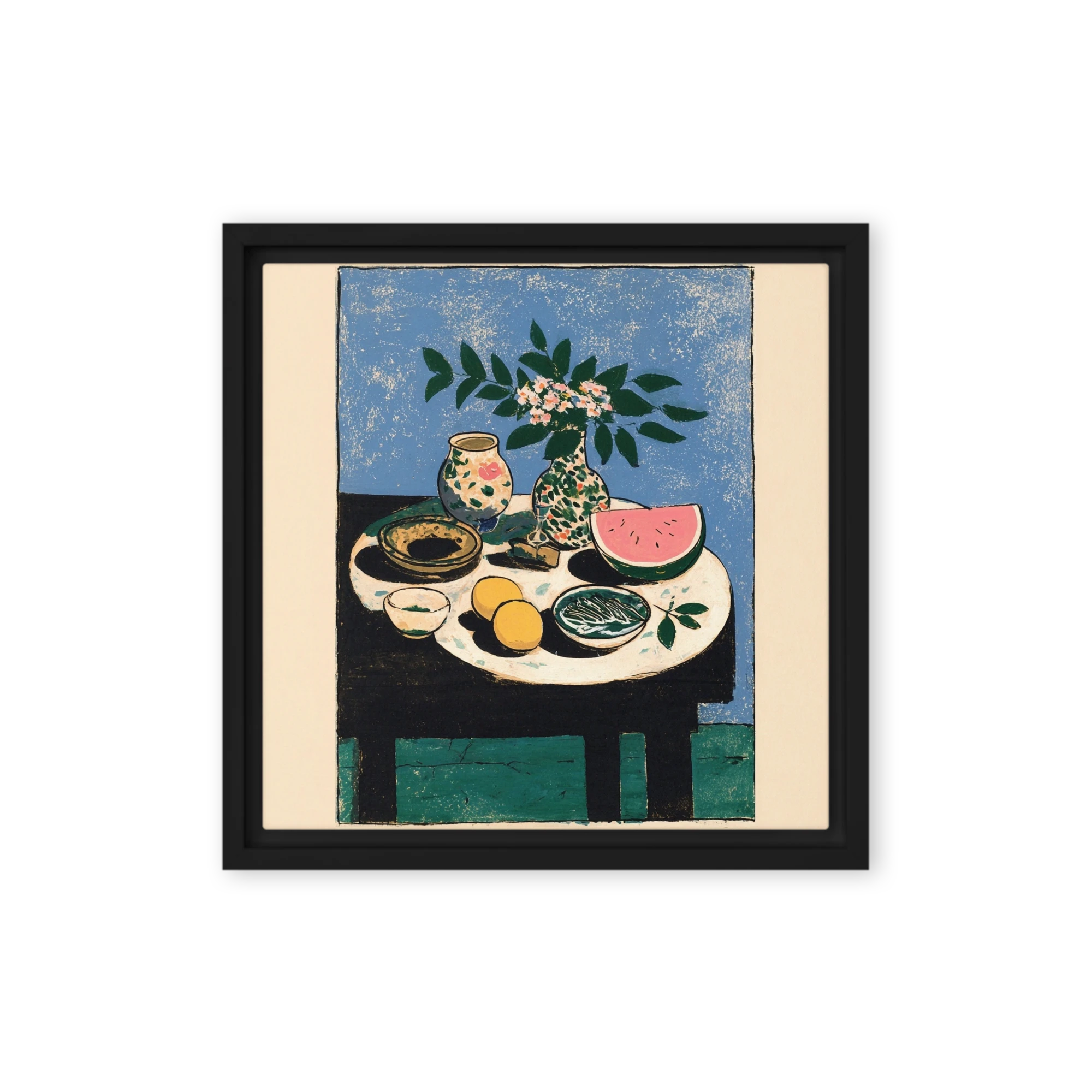 Still Life with Watermelon and Vases