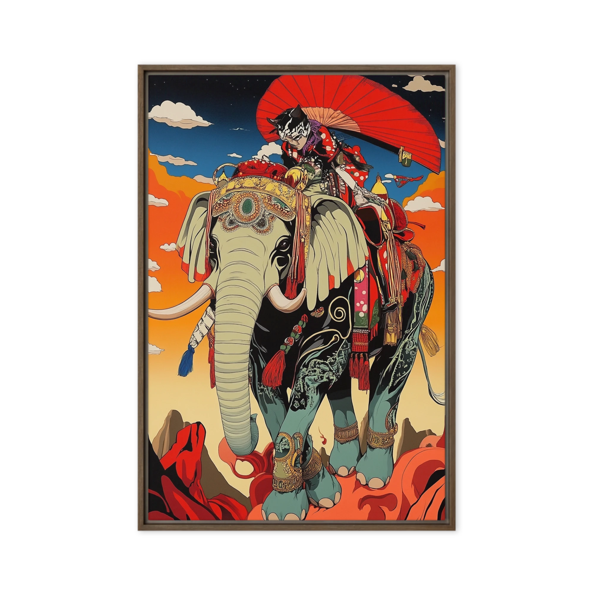 Ukiyo-e Elephant Rider | Art Print
