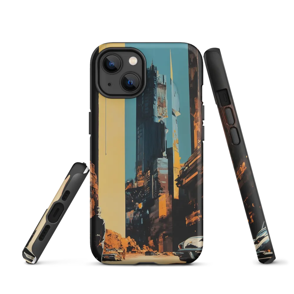 Surreal Cityscape with Figure | Phone Case
