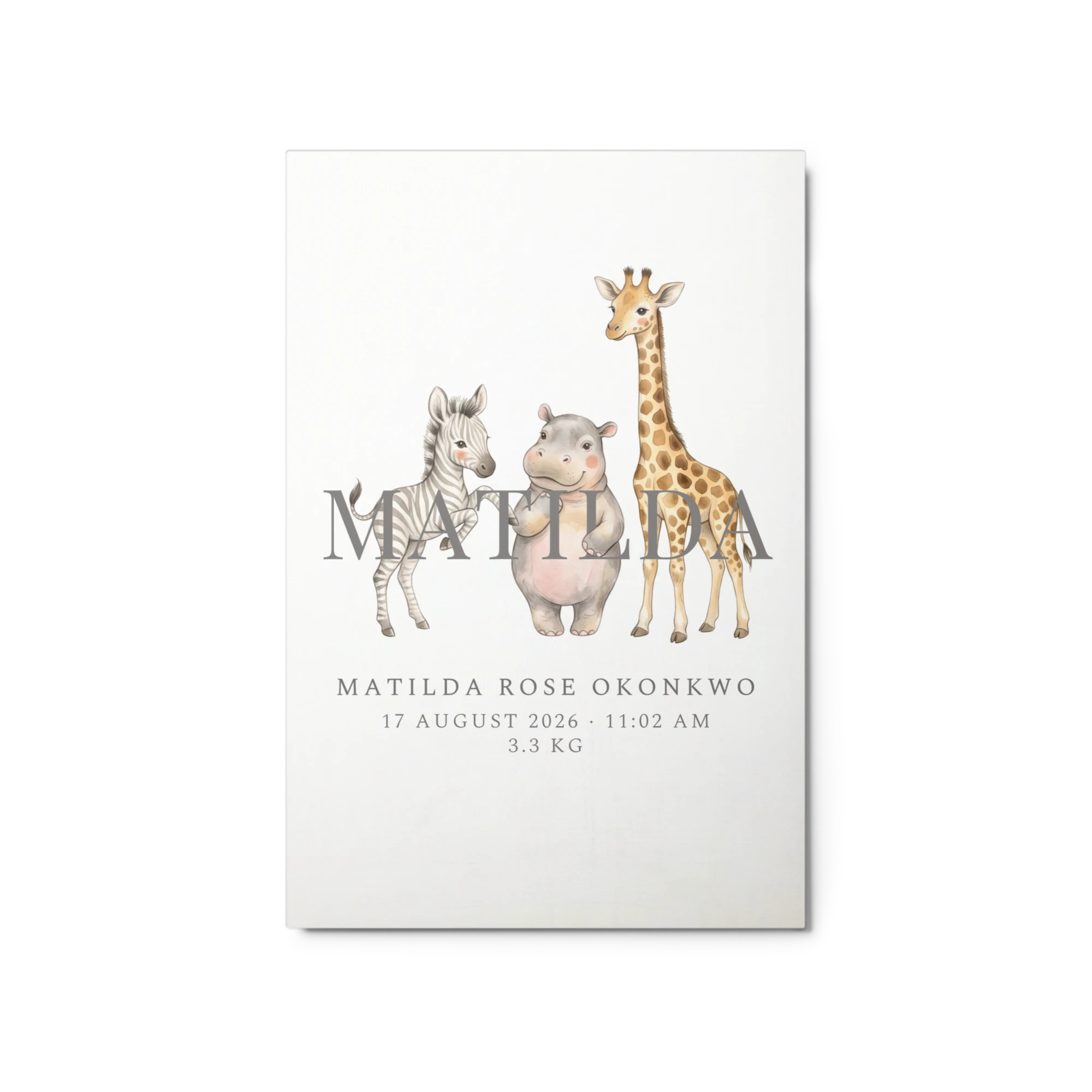 Nursery Name Art — Hugged Safari
