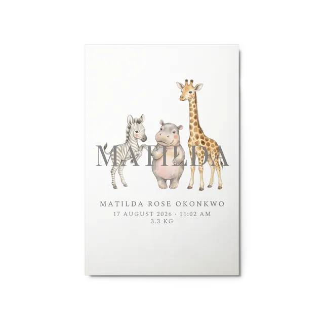 Nursery Name Art — Hugged Safari