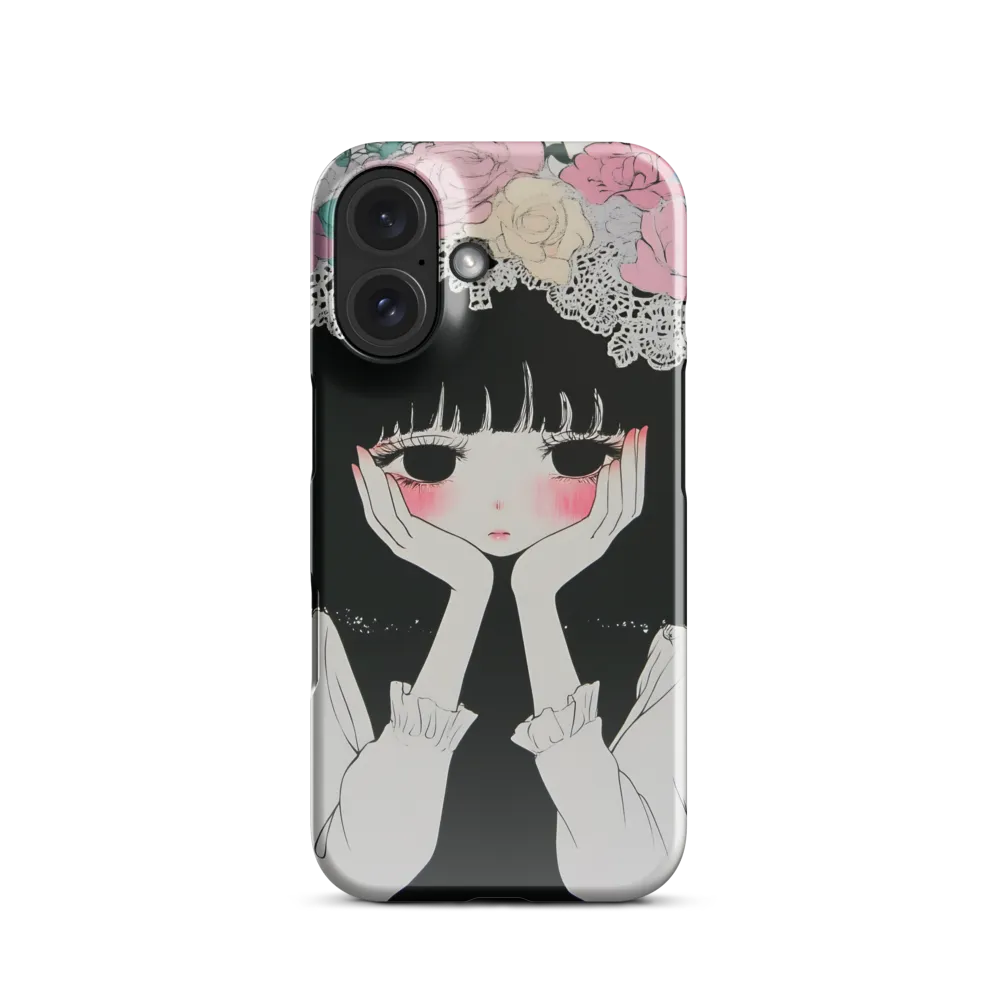 Pensive Gaze, Floral Crown 
 iPhone 16 Pro | Tough Case