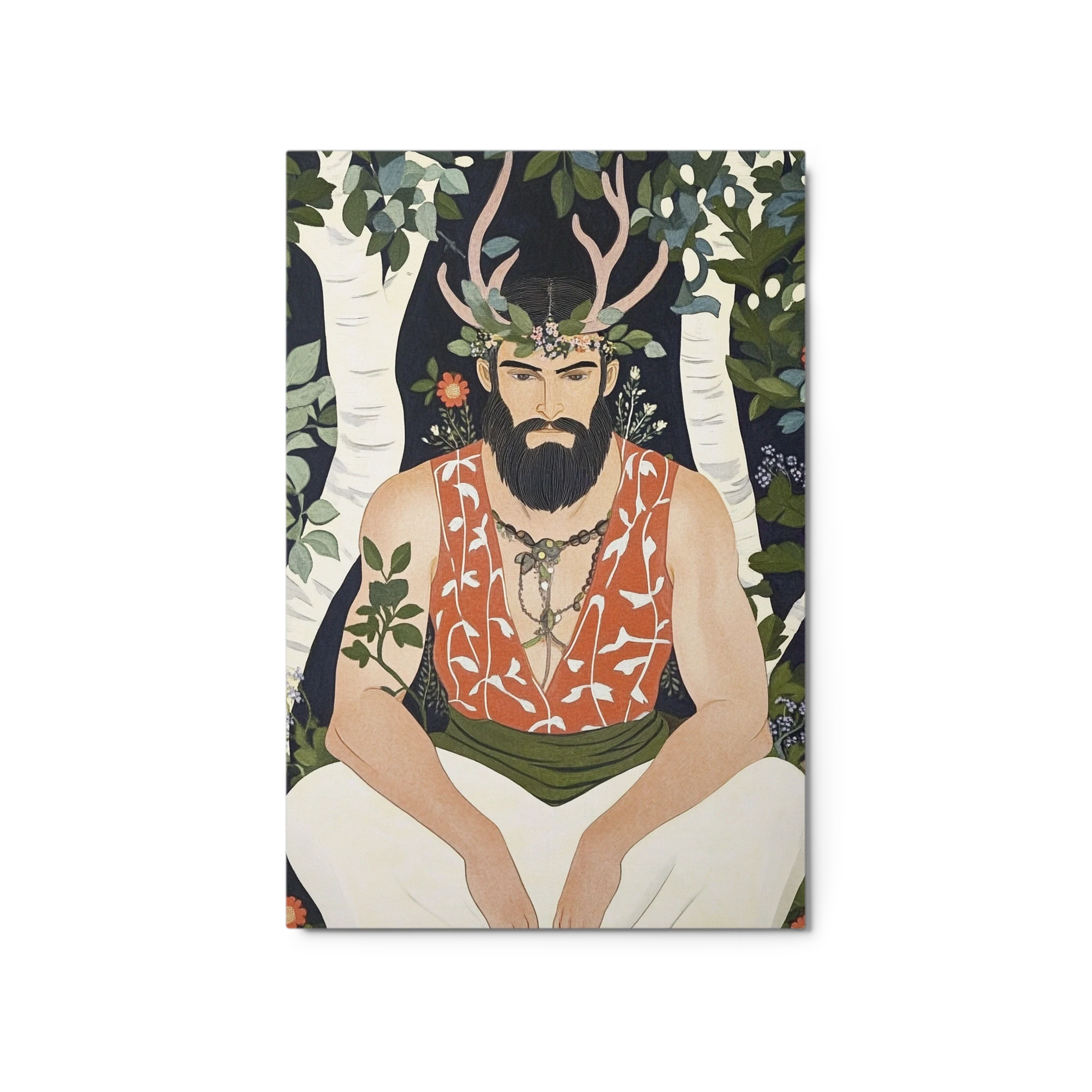 Man with Antlers in Nature