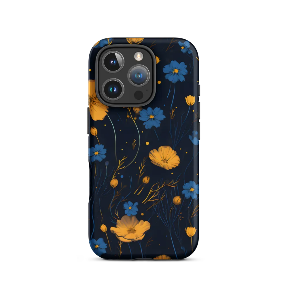Floral Botanical Pattern in Yellow and Blue | Phone Case