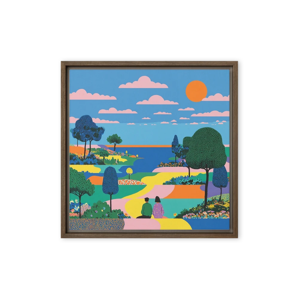 Couple in Colorful Landscape | Art Print