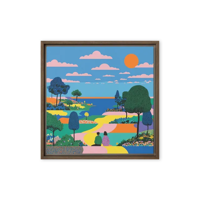 Couple in Colorful Landscape | Art Print