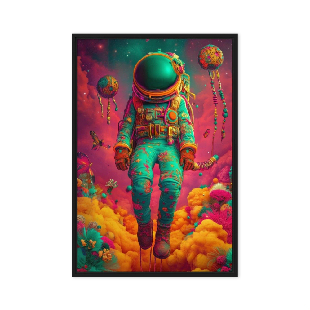 Surreal Astronaut in Colorful Space