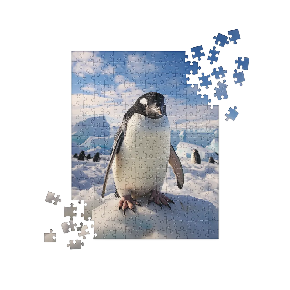 Solitary Majesty: Arctic Penguin on Ice