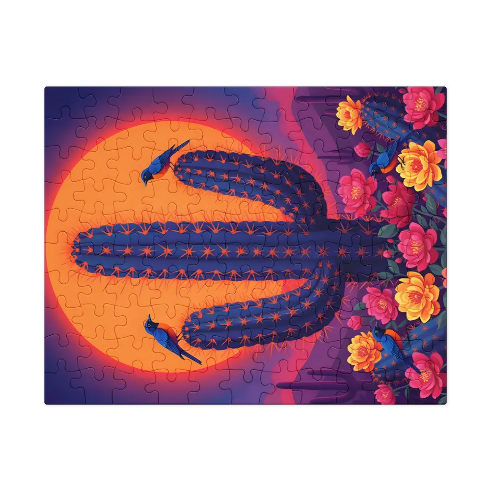 Neon Desert Bloom 
 Jigsaw Puzzle in Tin Box