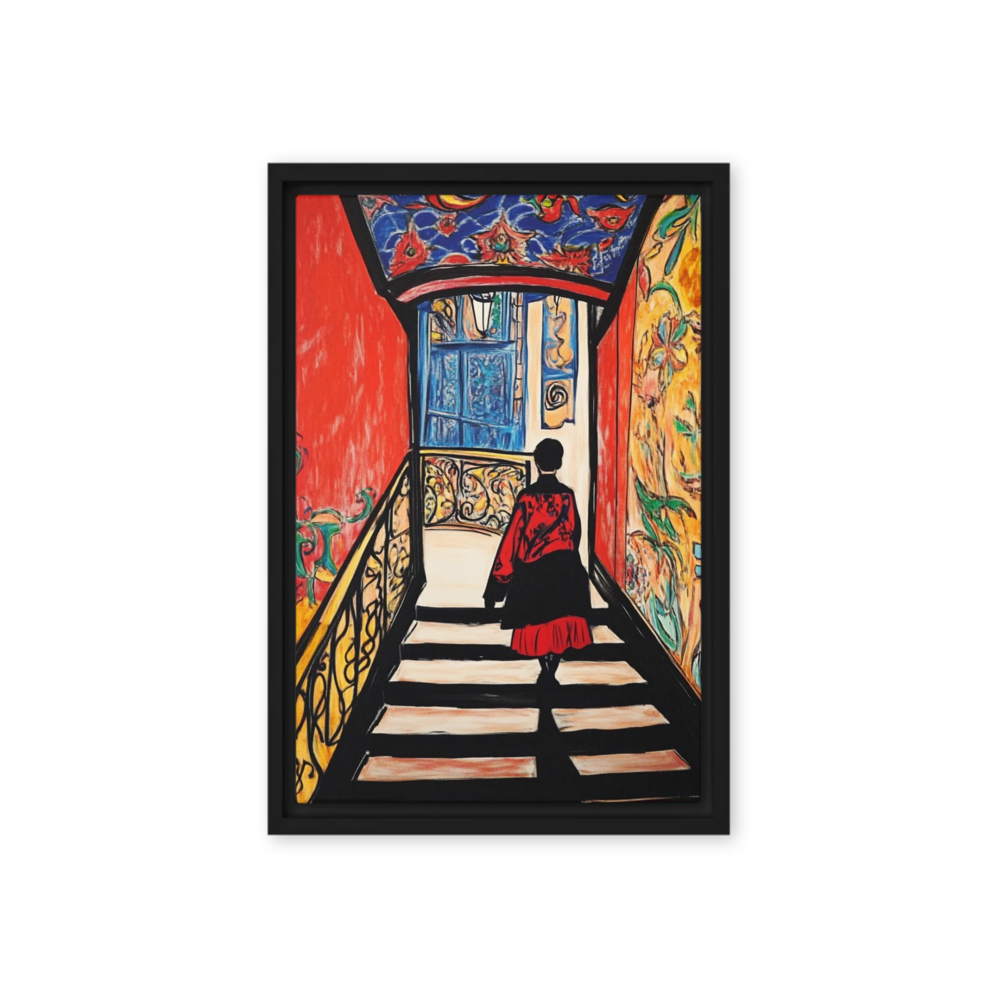 Expressionist Figure on Staircase