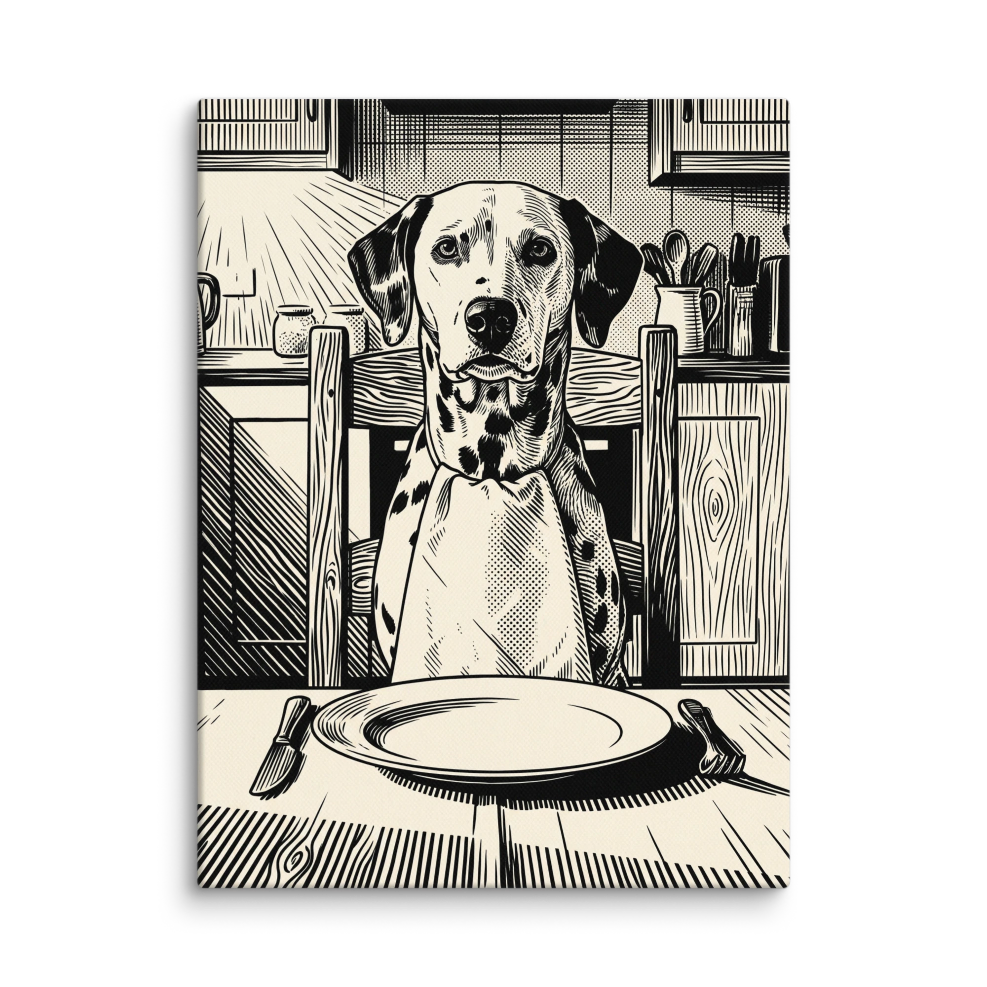 Pet Portrait — Folk Linocut