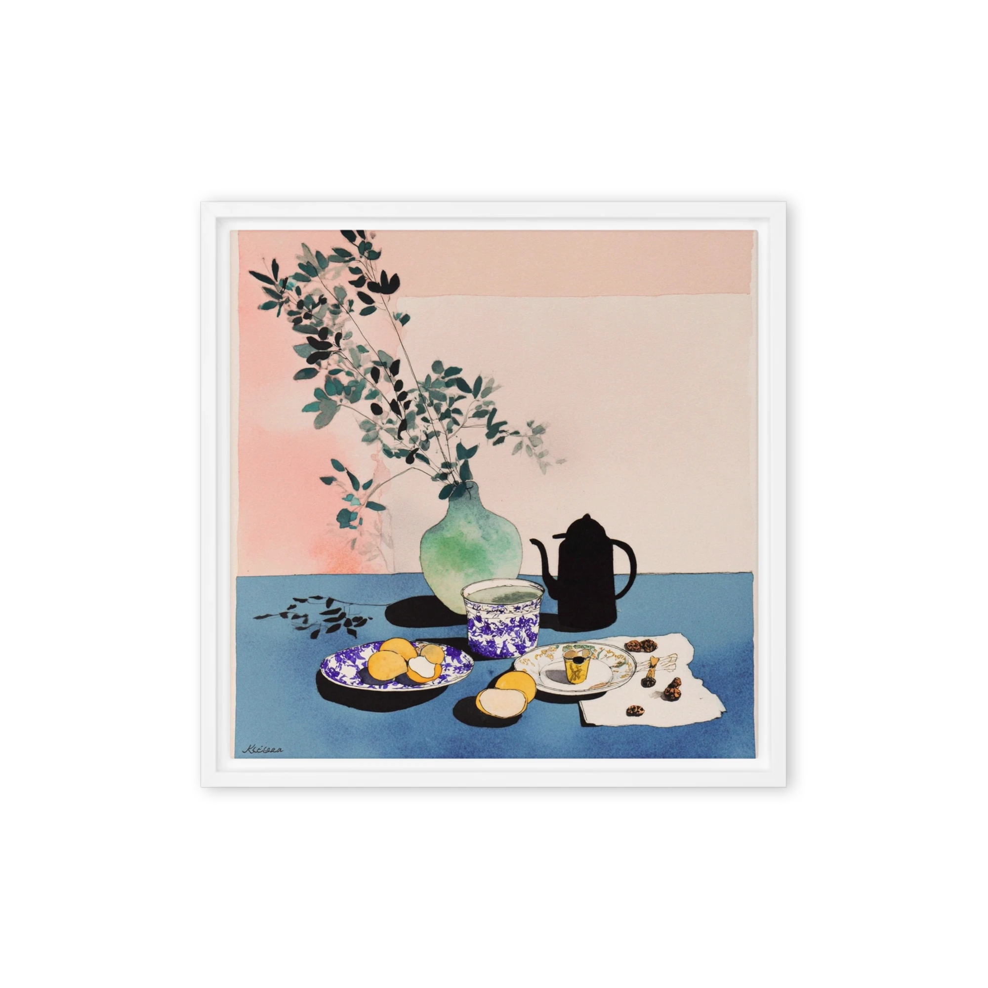 Still Life with Teapot and Citrus | Art Print