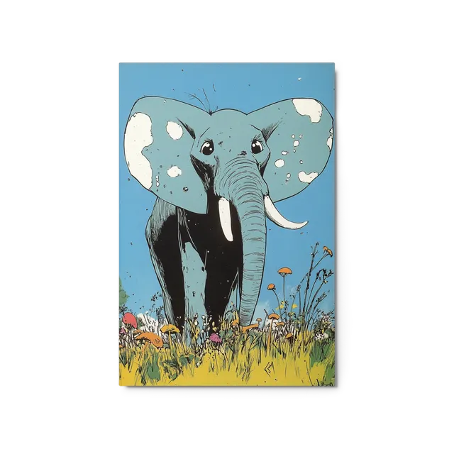 Elephant in Mushroom Meadow | Art Print