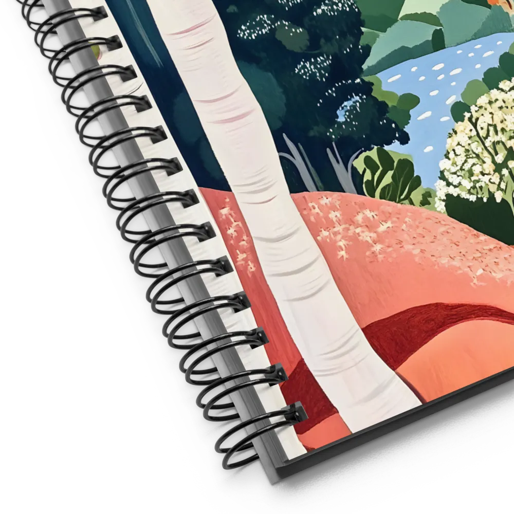 Autumn Birches by the River 
 Spiral Notebook | 140 pages