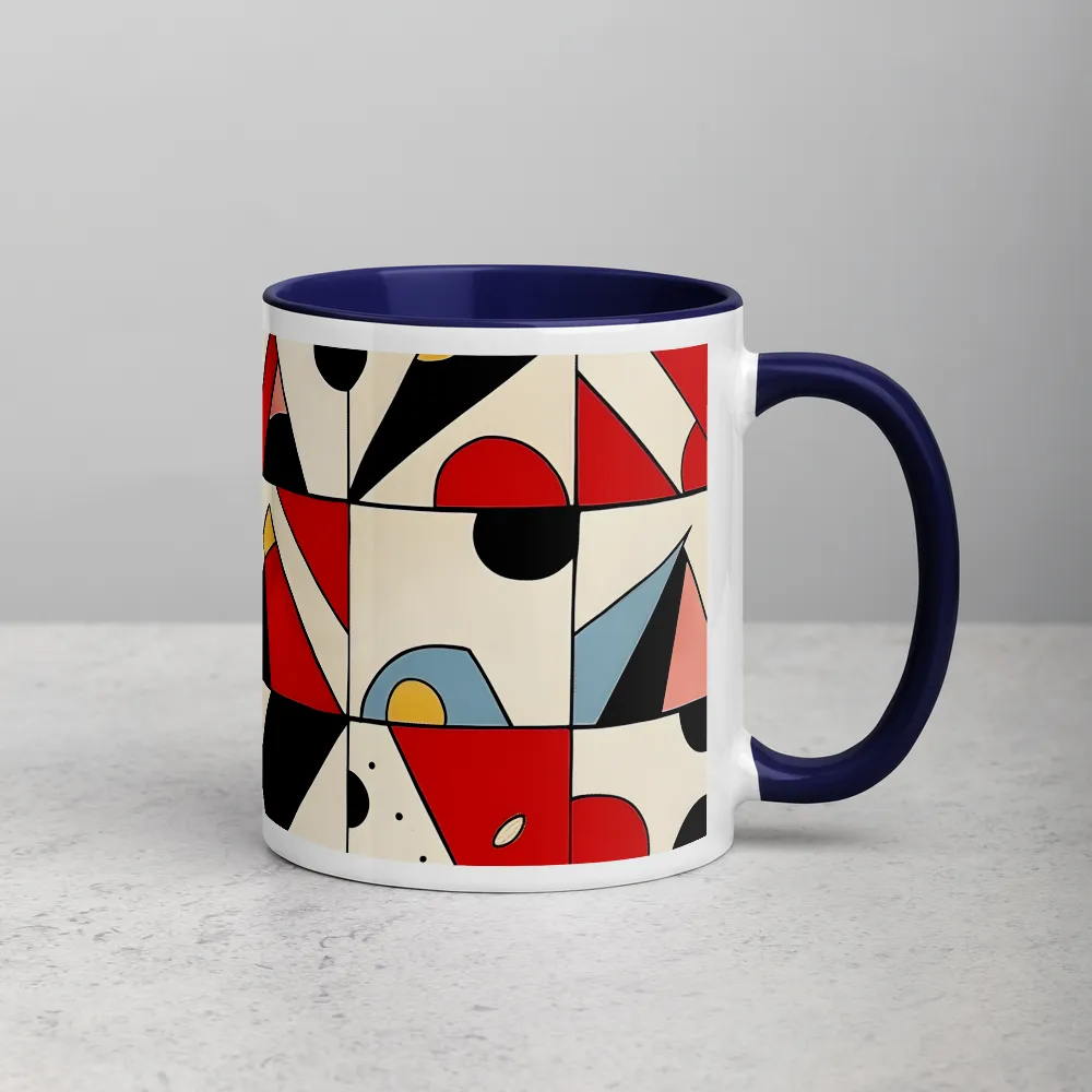 Interlocking Geometry 
 Mug with Red inside