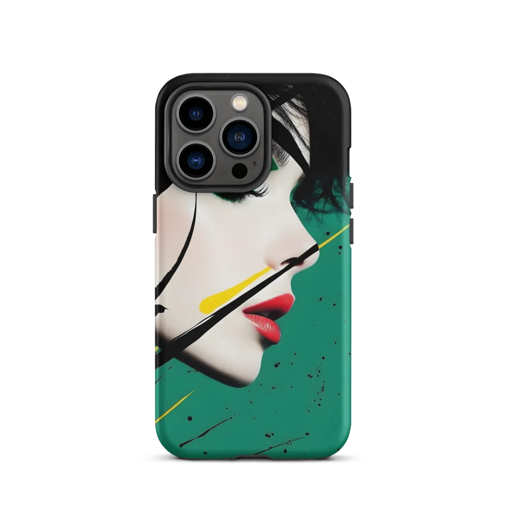 Profile Portrait with Green Makeup | Phone Case