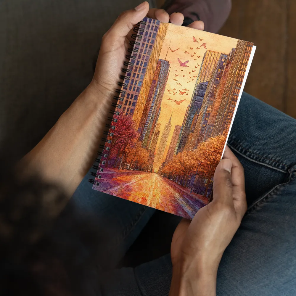 Autumn Flight Over Metropolis 
 Spiral Notebook | 140 pages