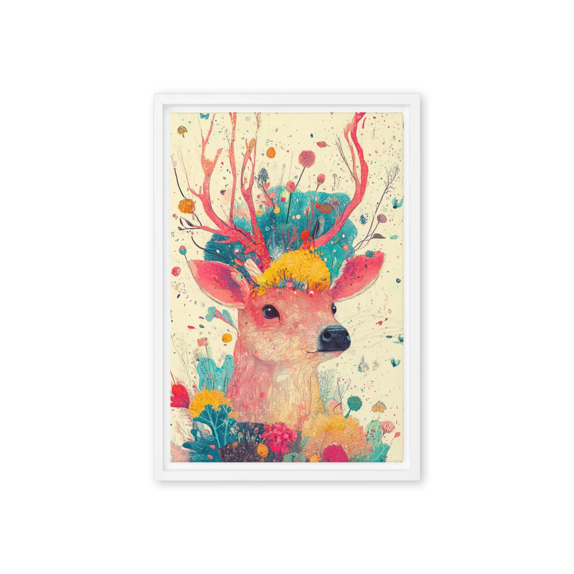 Whimsical Floral Deer | Art Print