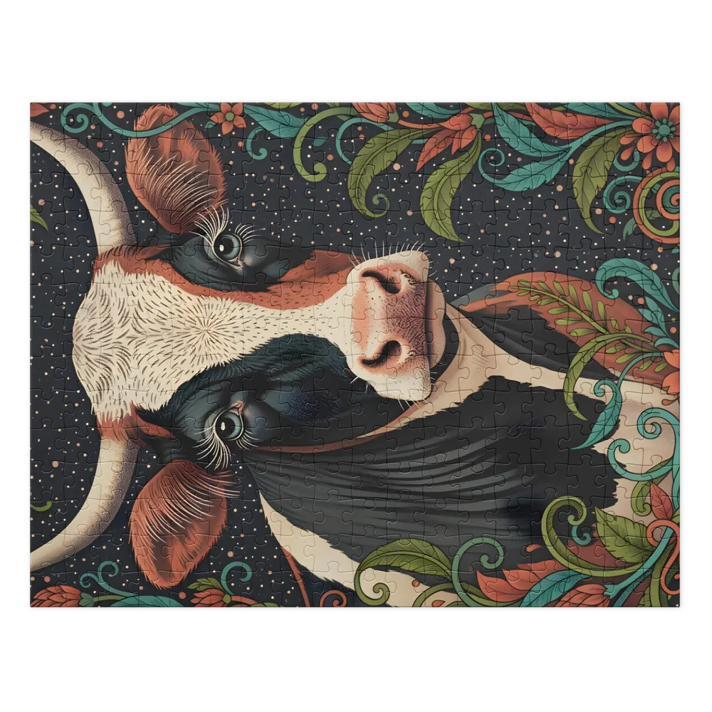 Floral Cow Portrait | Jigsaw Puzzles