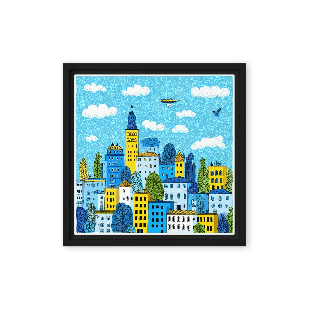 Blue Sky Yellow Towers | Art Print