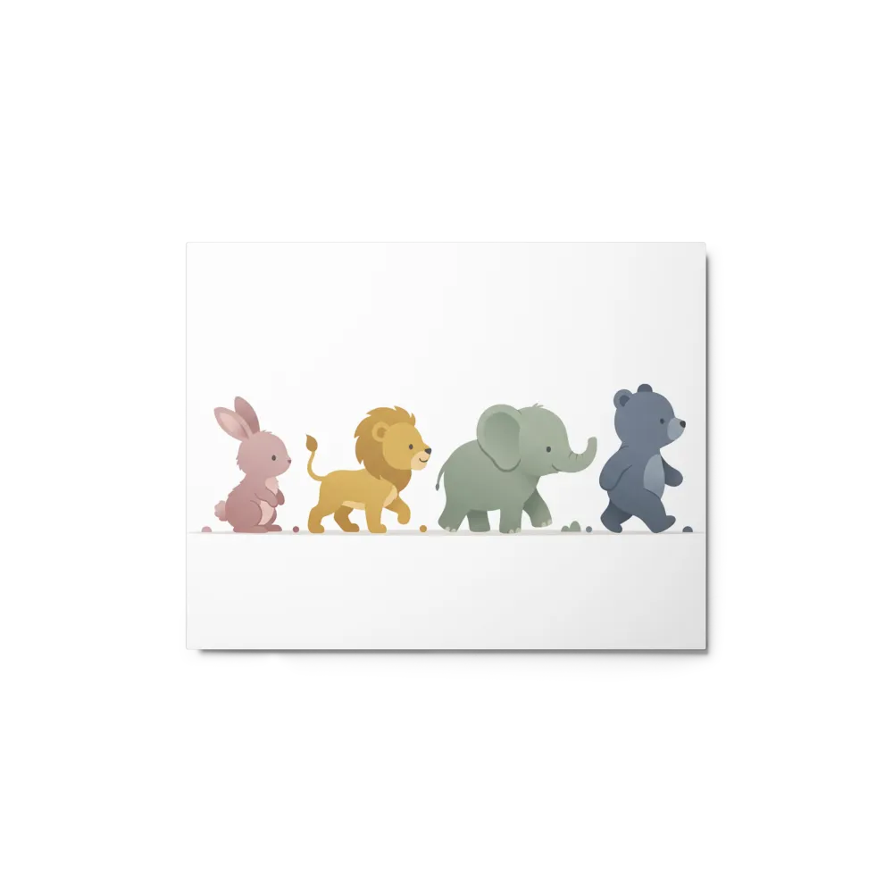 Charming Animal Parade 
 Metal Print | 16″x 20″