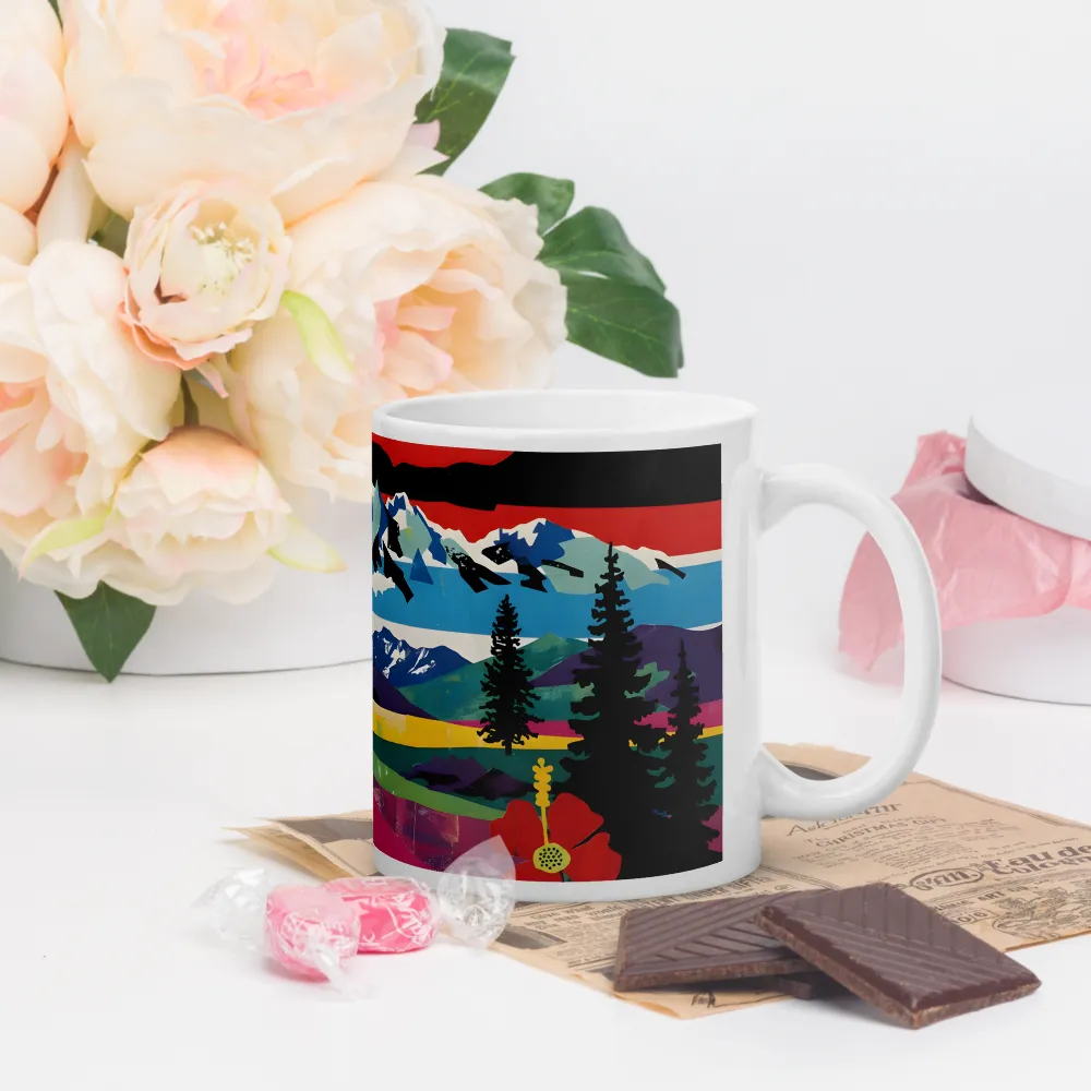 Prismatic Mountain Poster 
 Mug with Red inside | 15 oz