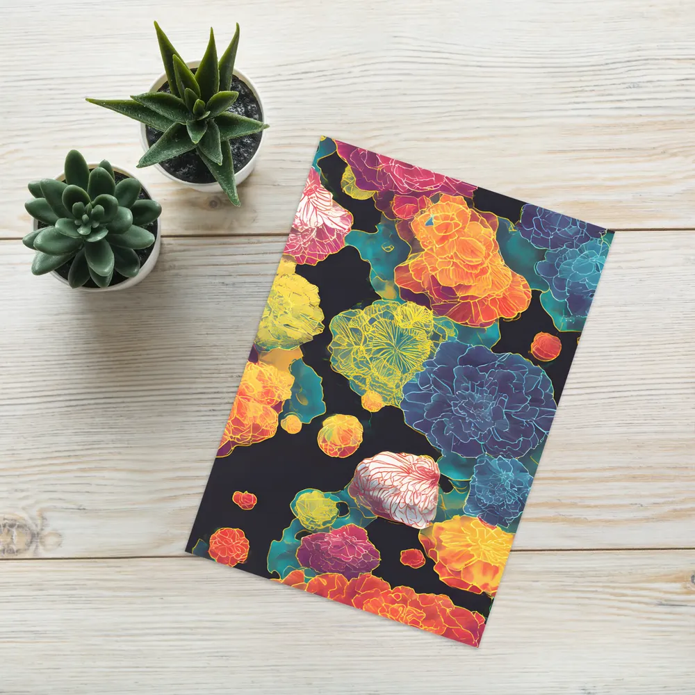 Neon Peony Tapestry | Greeting Card | 5″×7″