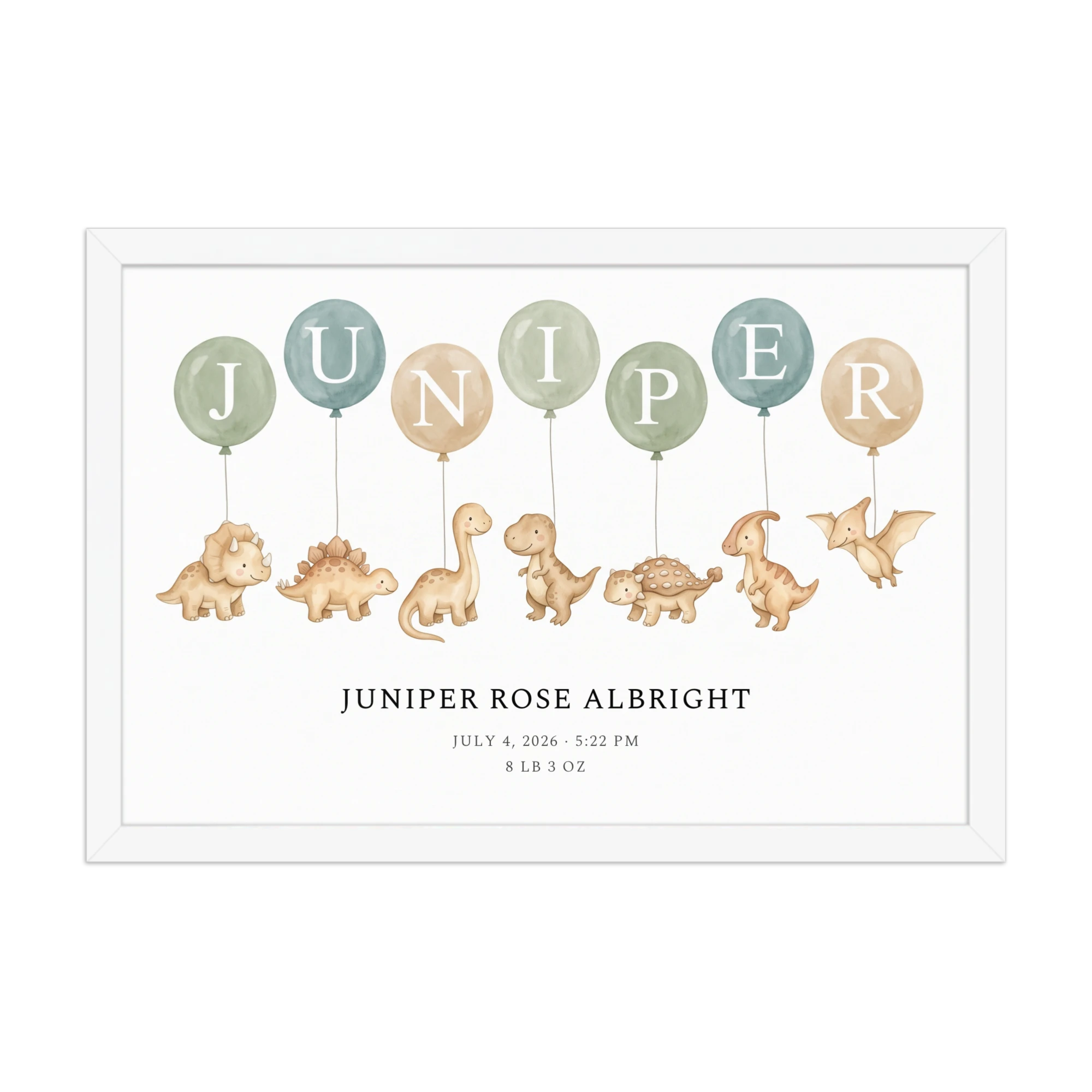 Dinosaur Nursery Name Art — example