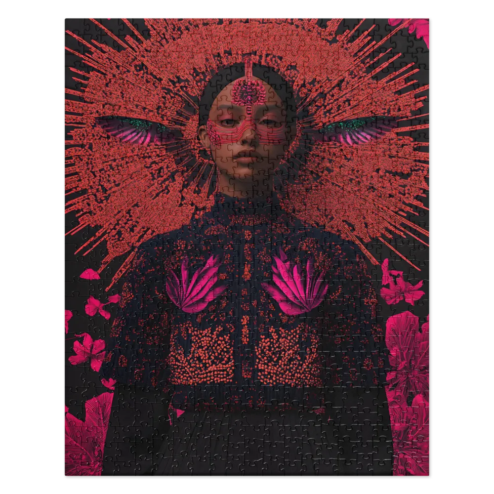 Lumina: Cybernetic Tribal Enchantress 
 Jigsaw Puzzle in Tin Box