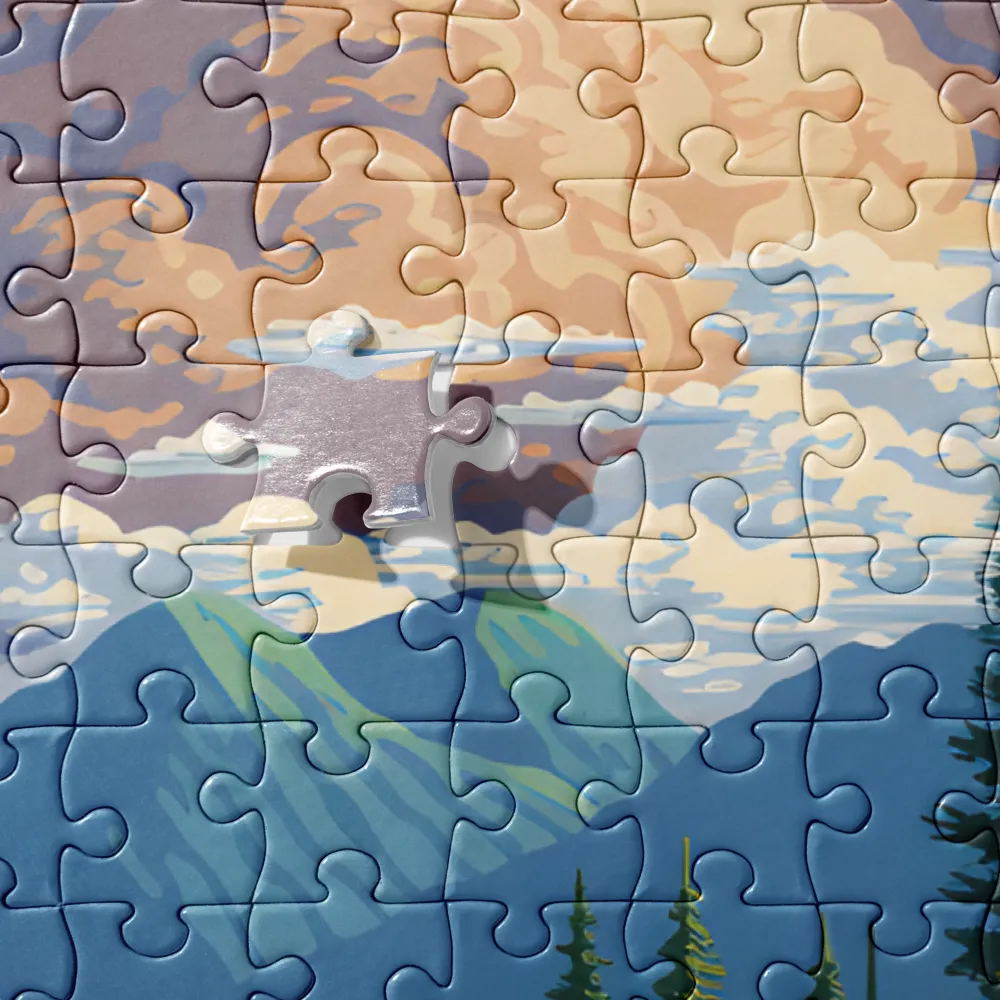 Alpine River Landscape 
 Jigsaw Puzzle