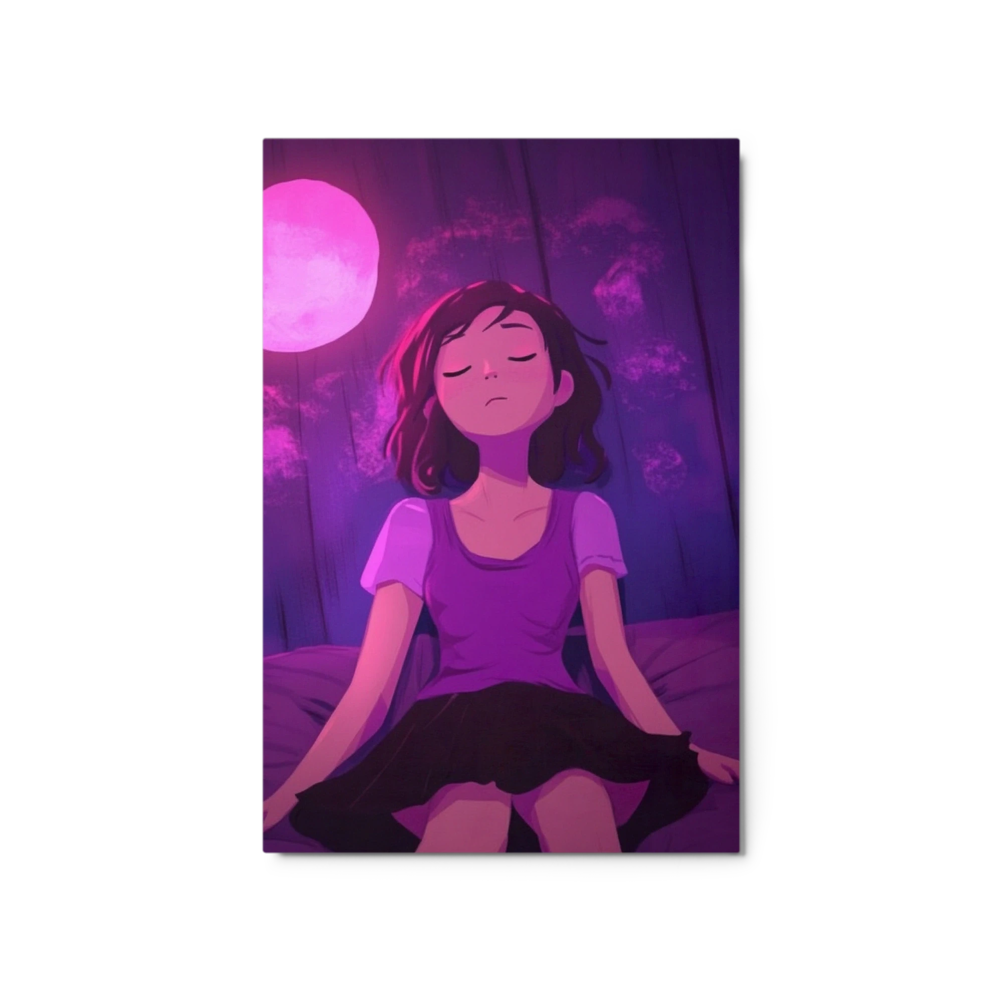 Girl Under Purple Moonlight