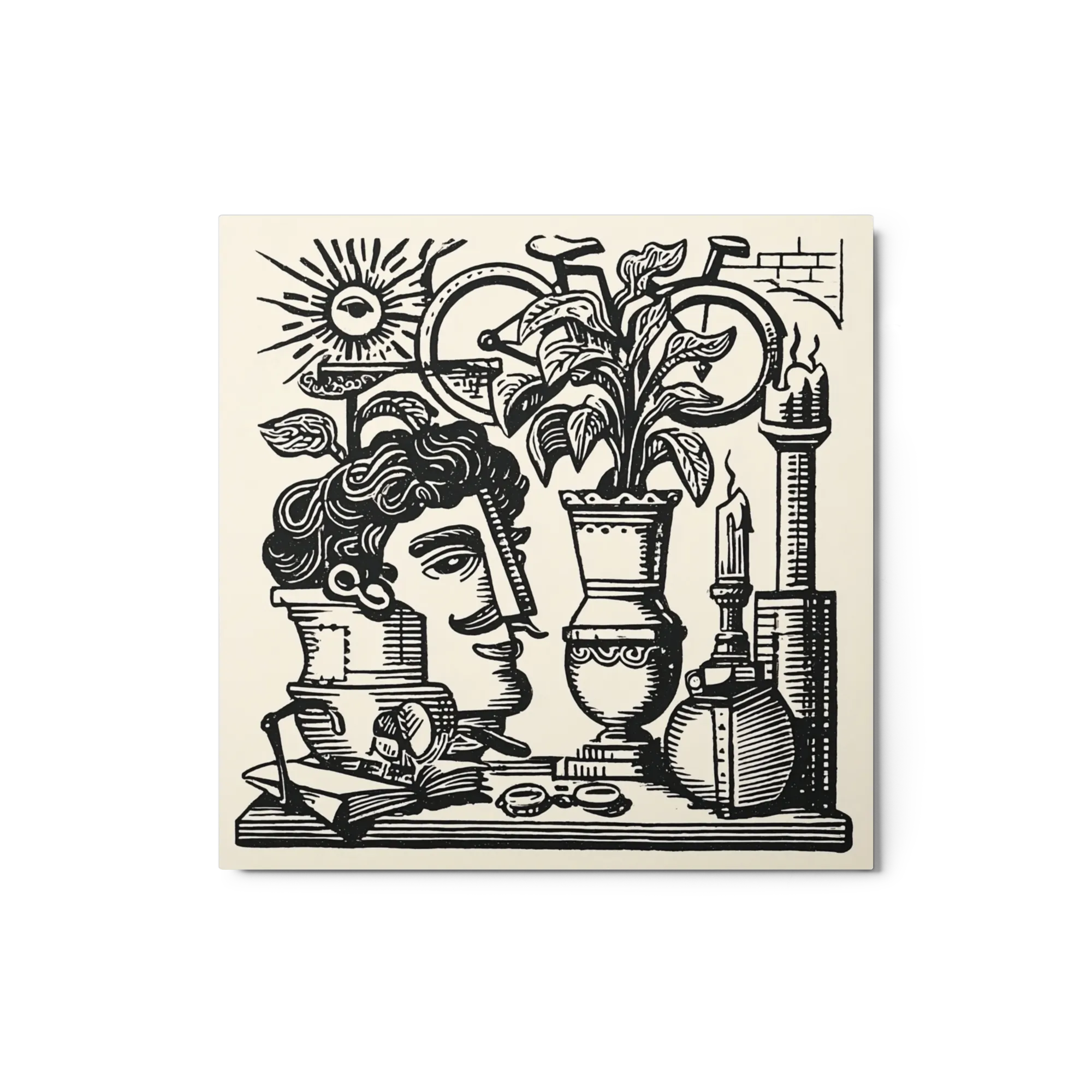 Surreal Block Print Still Life