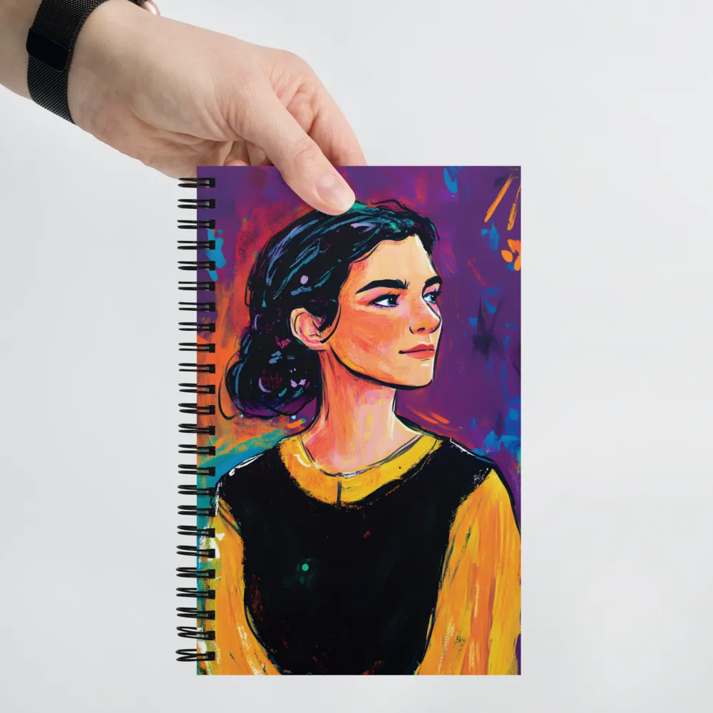 Contemplative Portrait in Vibrant Hues 
 Spiral Notebook | 140 pages