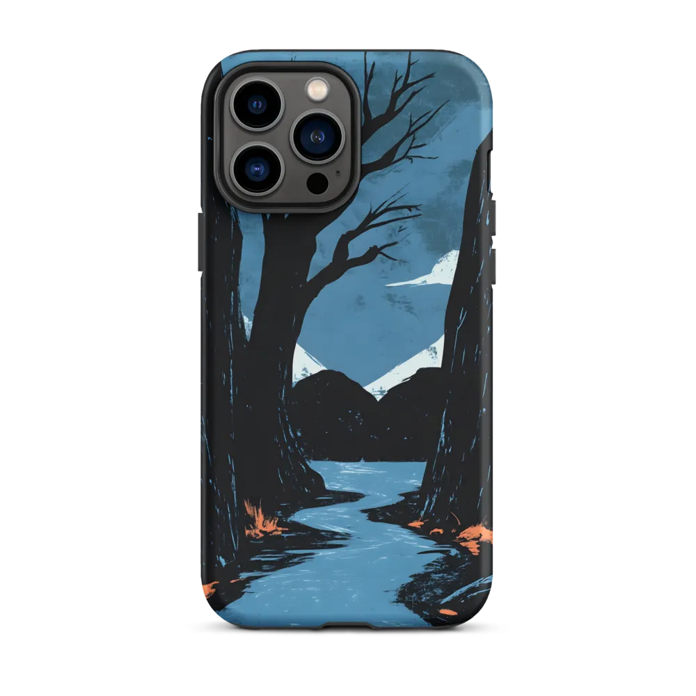 Illustrative Landscape with Tree and River | Phone Case