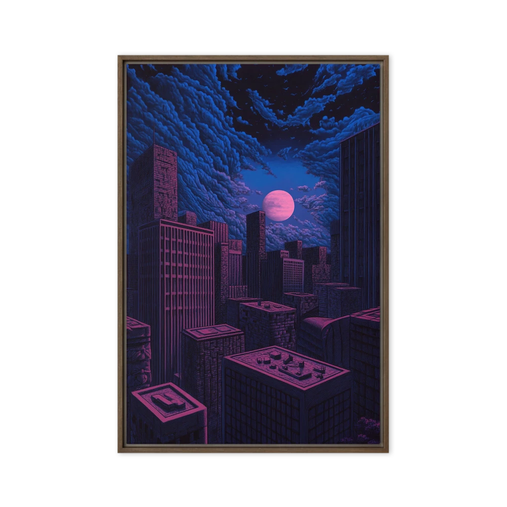 Neon Nocturne Cityscape | Art Print