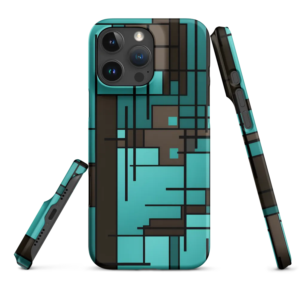 Abstract Geometric Pattern in Cyan and Brown | Phone Case