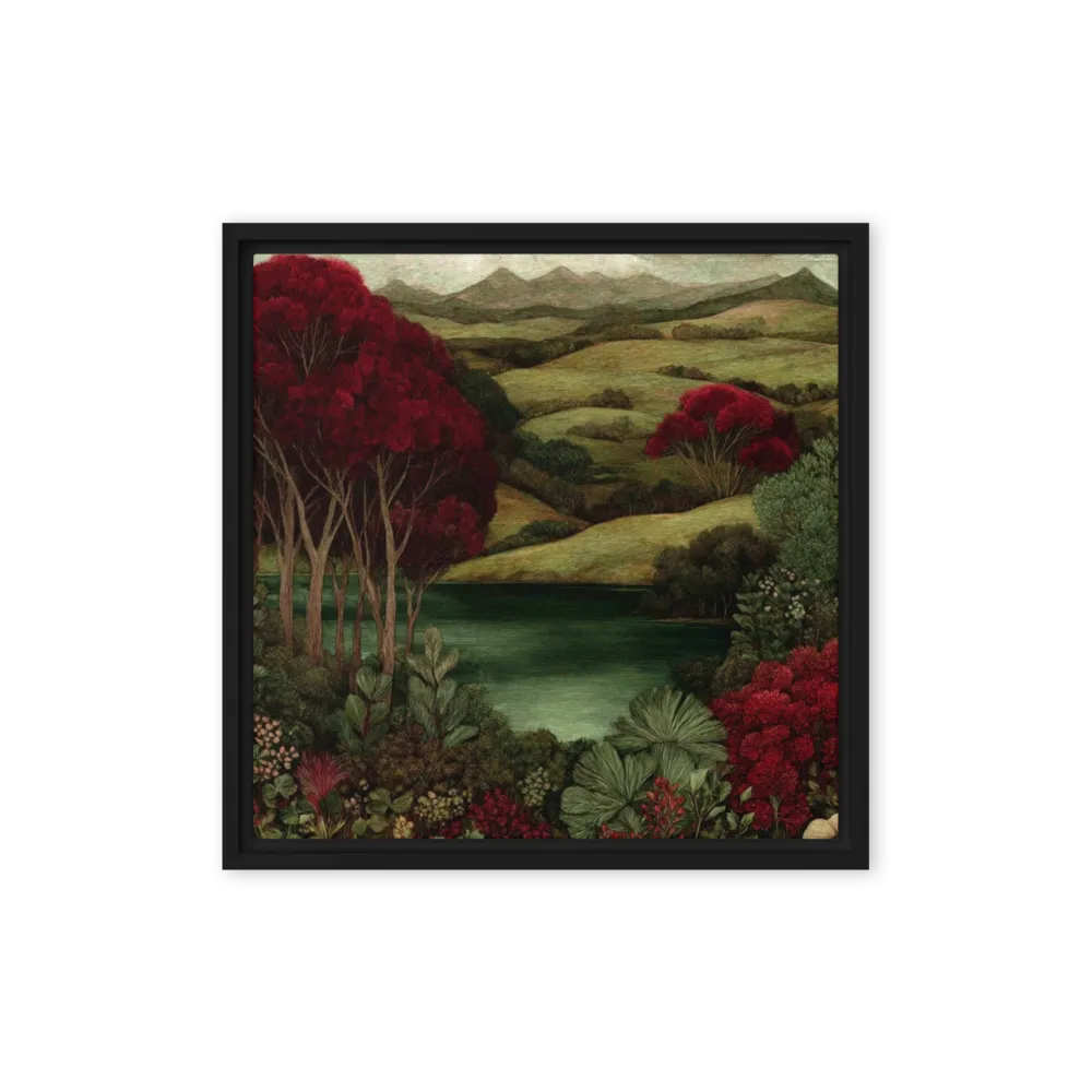 Crimson Foliage Over Rolling Hills | Art Print
