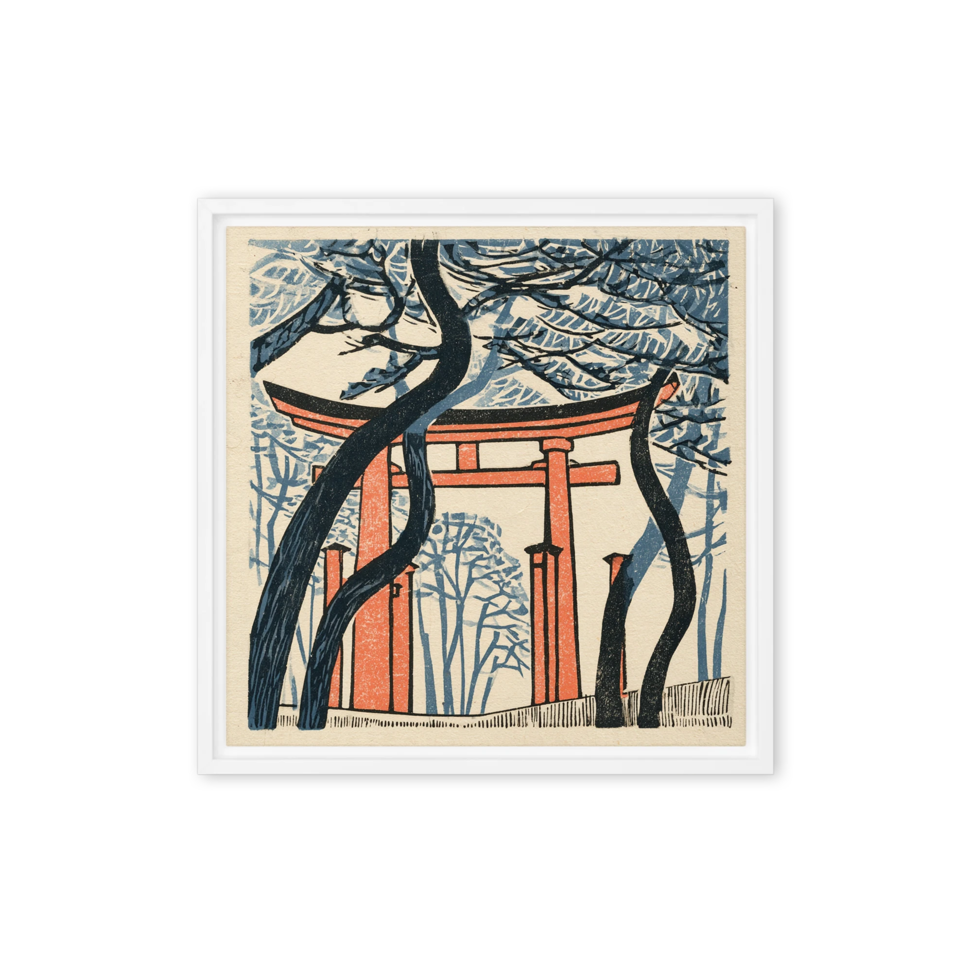 Torii Gate in Pine Forest