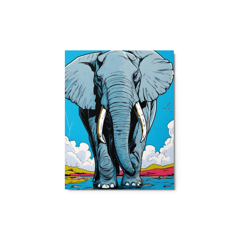 Elephant Illustration in Water