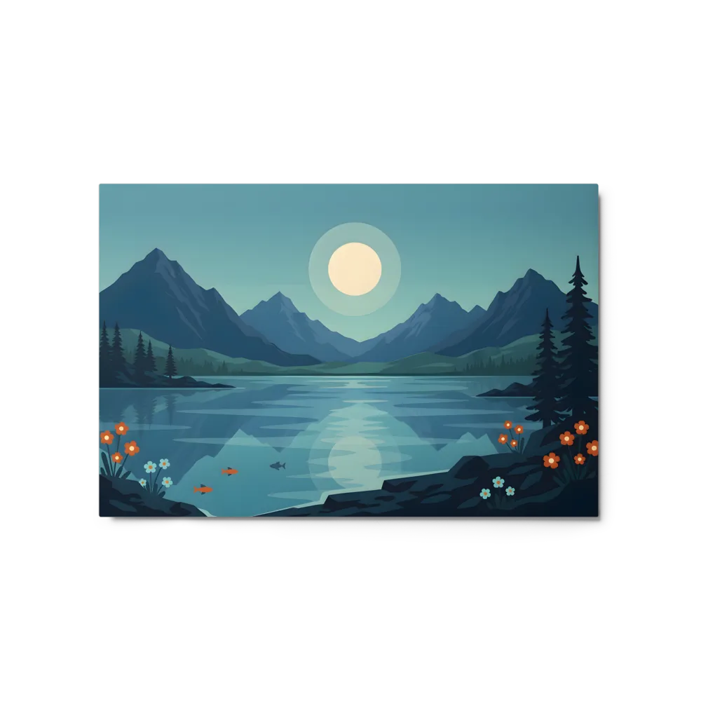 Serene Mountain Reflection 
 Canvas | 12″x 18″