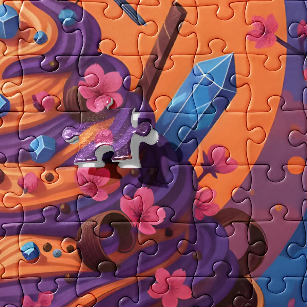 Moonlit Blossom Teacup 
 Jigsaw Puzzle in Tin Box