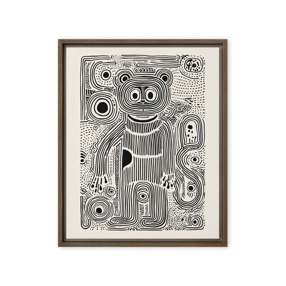 Labyrinthine Line Bear | Art Print