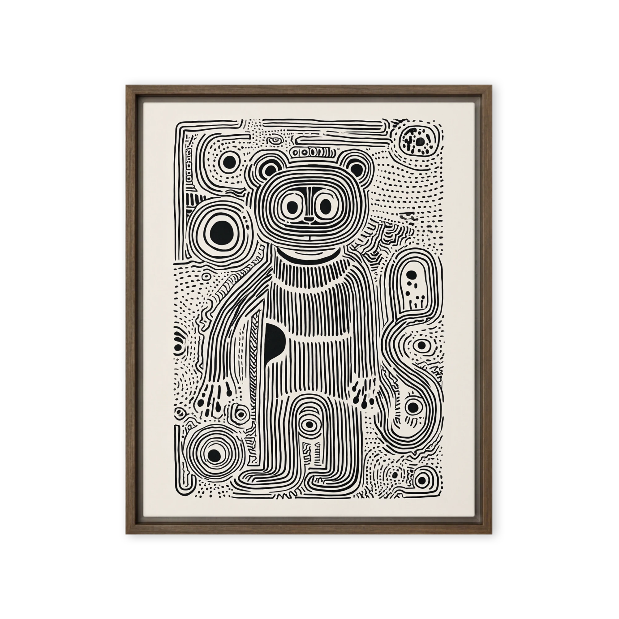 Labyrinthine Line Bear | Art Print