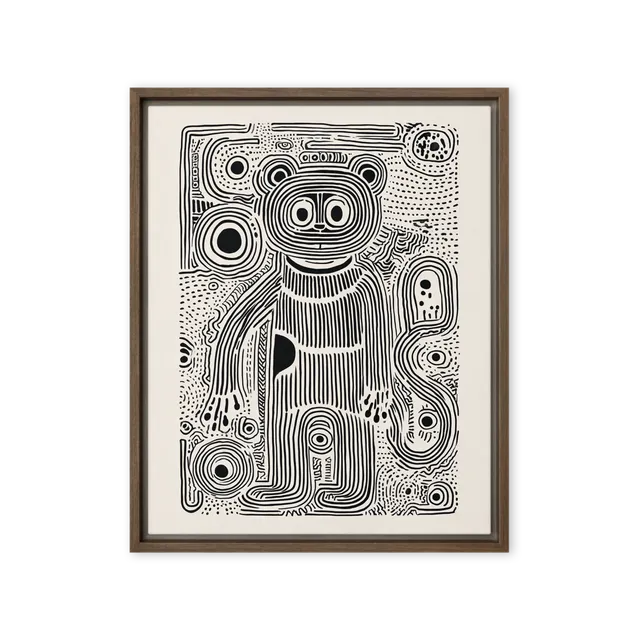 Labyrinthine Line Bear | Art Print