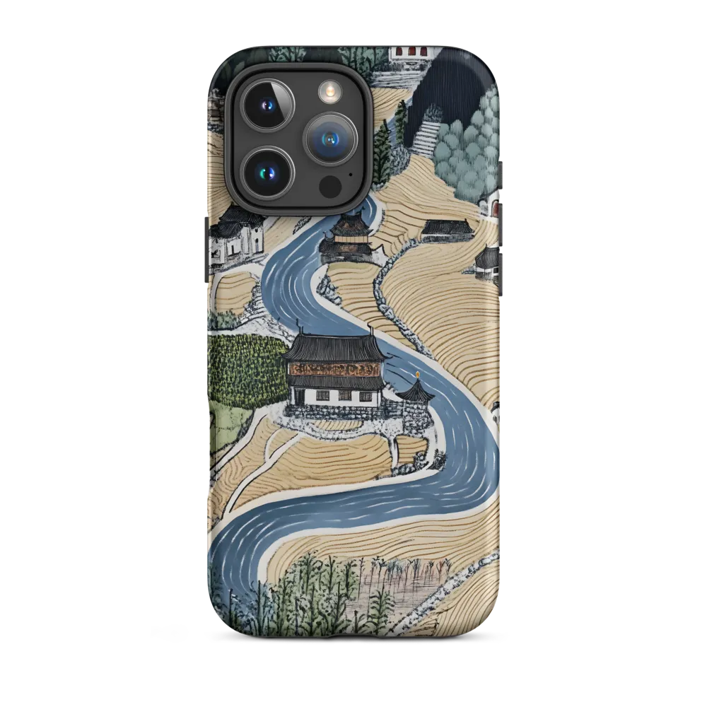 Winding River Through Village Landscape | Phone Case