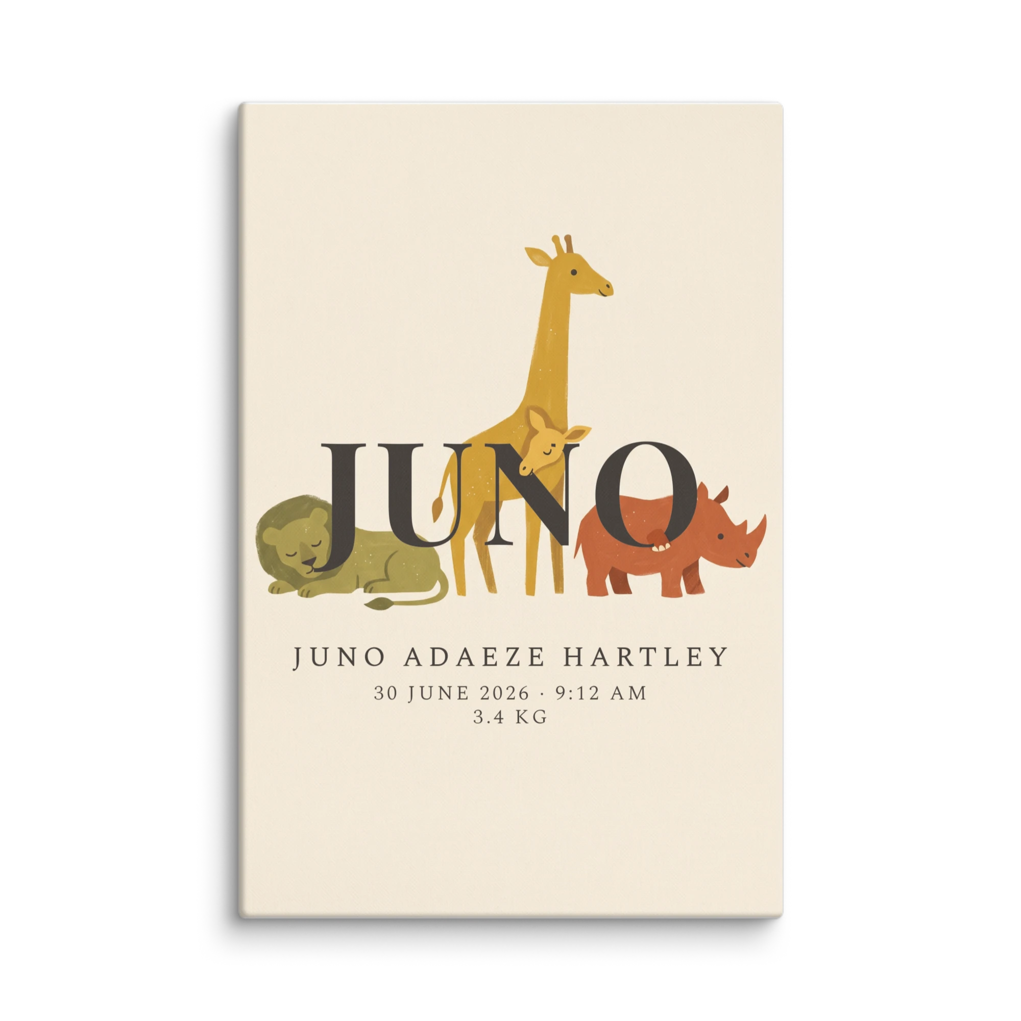 Nursery Name Art — Retro Safari