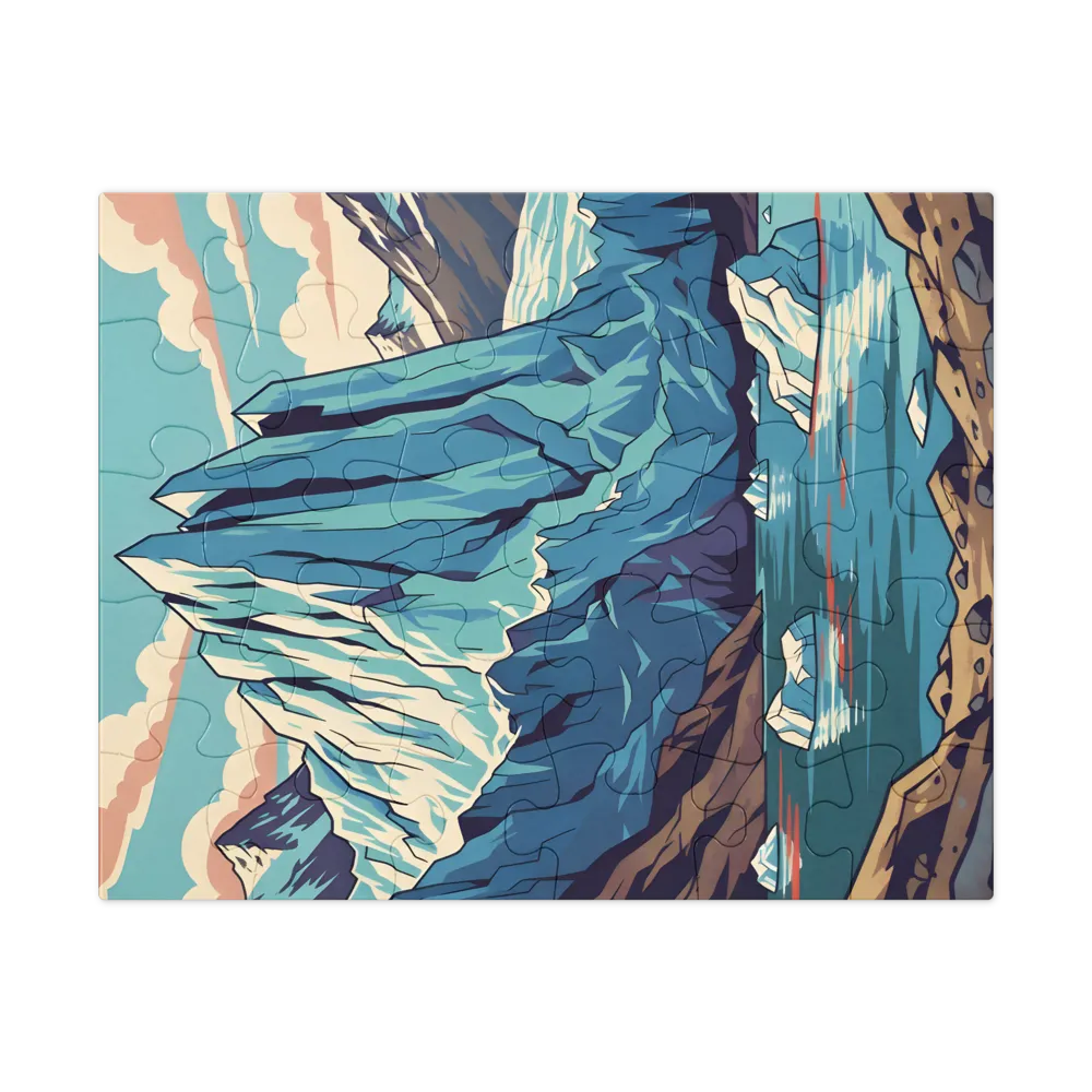 Ice Peaks Reflection 
 Jigsaw Puzzle in Tin Box