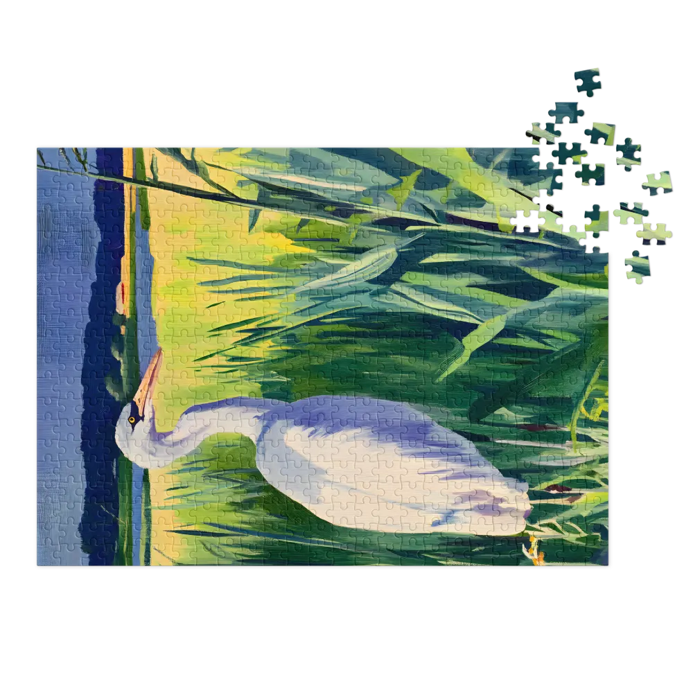Aigrette dans les Marais 
 Puzzle en boite metallique