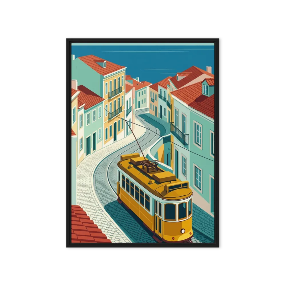 Portuguese Street 
 Poster with White Frame | 12″x 18″