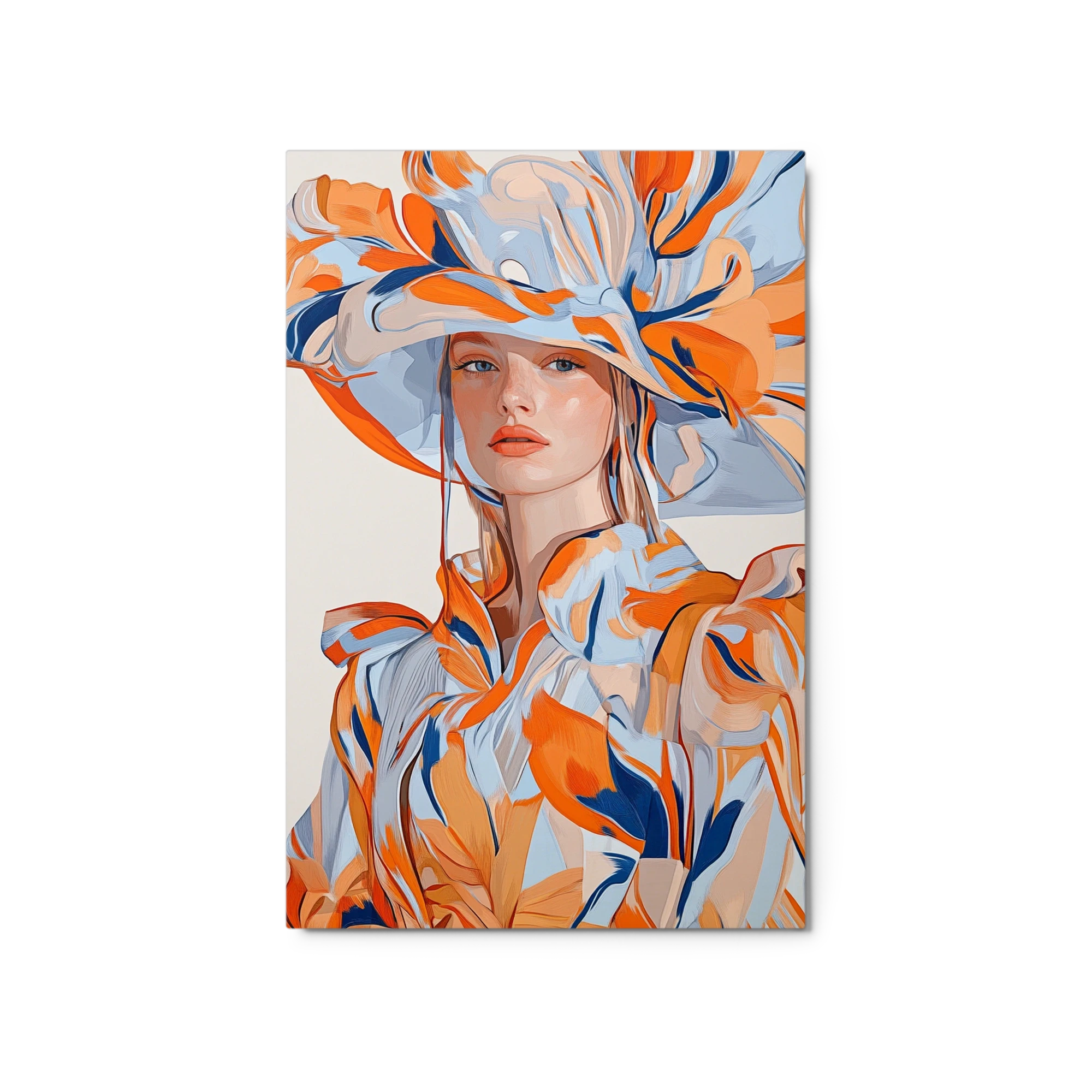 Fashion Model with Floral Hat